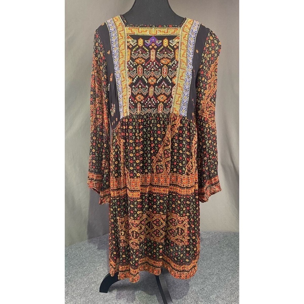 Akemi + Kin Dress Women’s Beaded Sheer Bohemian Embroidered Babydoll Vintage